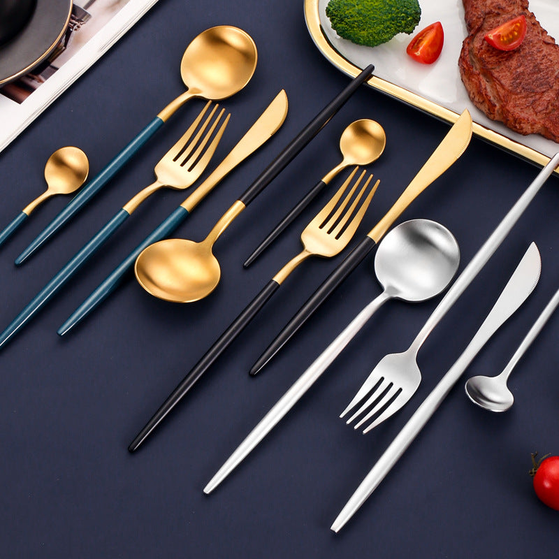 Portuguese Style 304 Stainless Steel Knife Fork Spoon Set