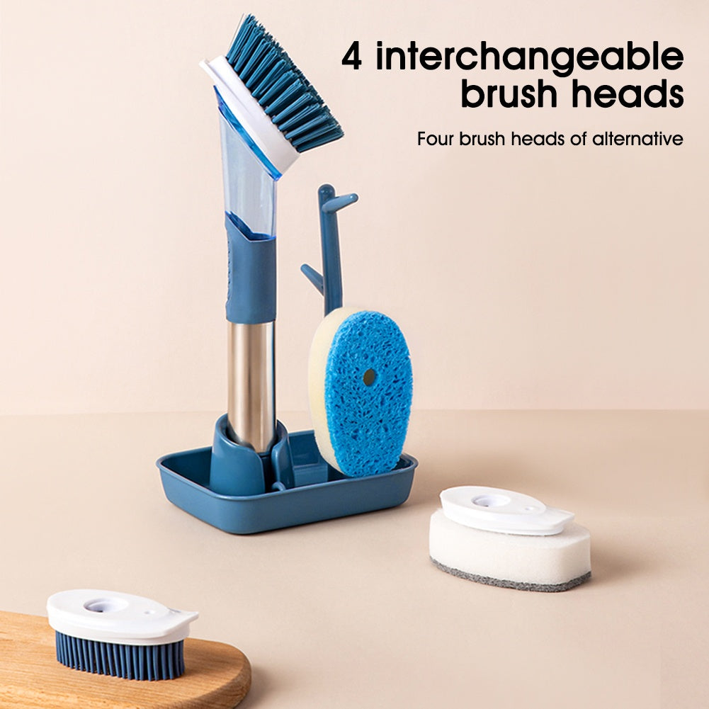 Multifunctional Dish Brush with Soap Dispenser and Long Handle