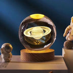 3D Crystal Ball Solar System Night Light with Warm Glow
