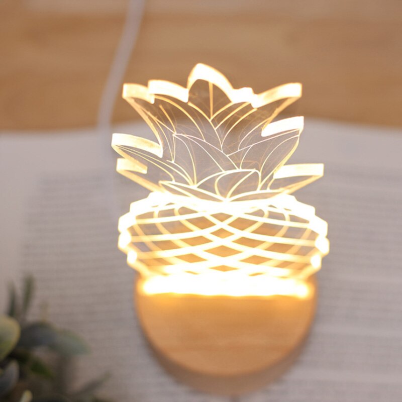 Pineapple Bedside Table Lamp USB Night Light