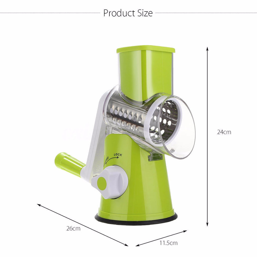 Round Mandoline Vegetable Cutter with Interchangeable Blades