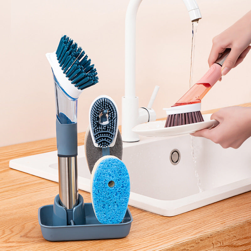 Multifunctional Dish Brush with Soap Dispenser and Long Handle