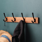 Noogni™ Premium Black Walnut 4-Hook Wall Rack - Noogni