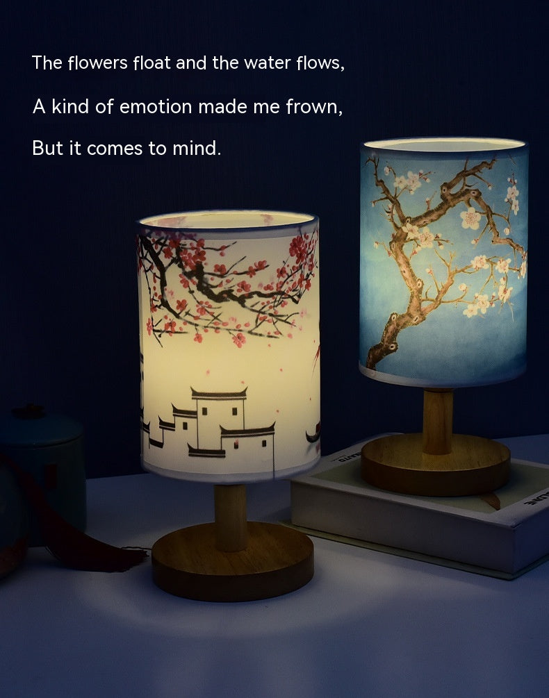 Chinese Style LED Bedside Table Lamp Decorative Night Light