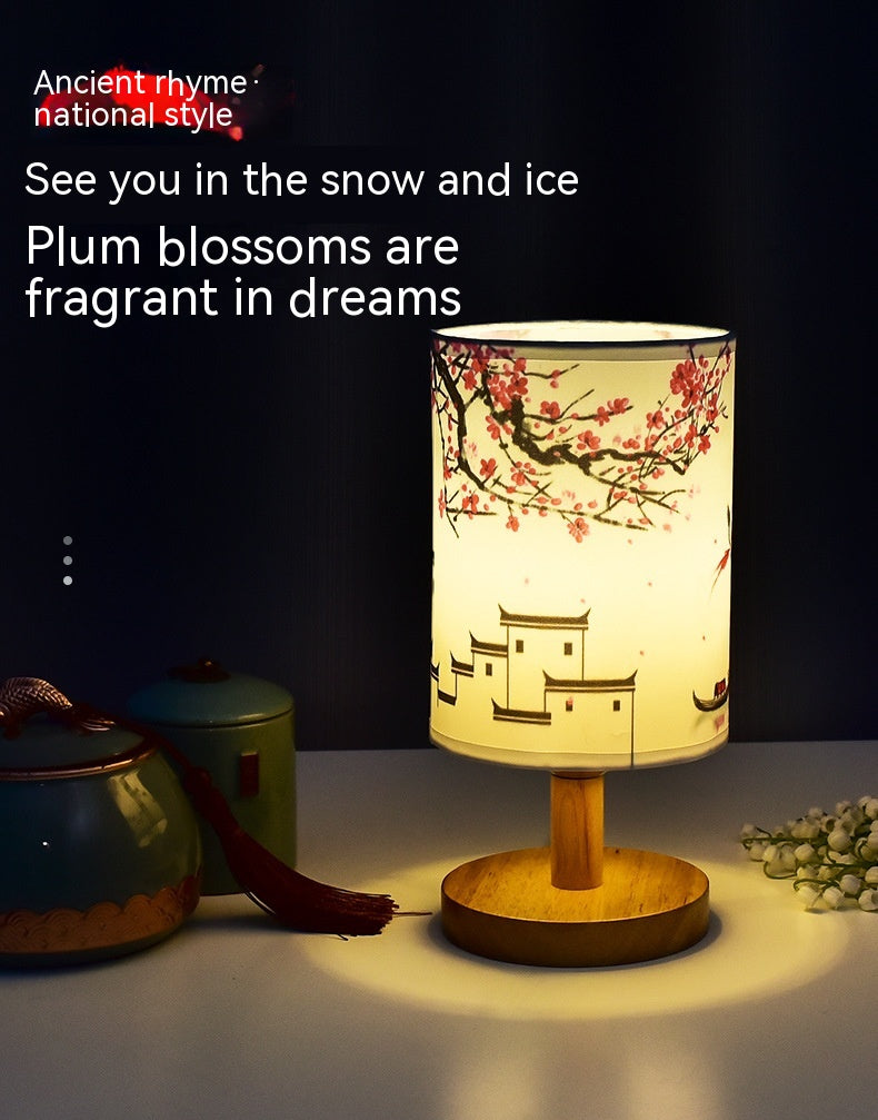 Chinese Style LED Bedside Table Lamp Decorative Night Light