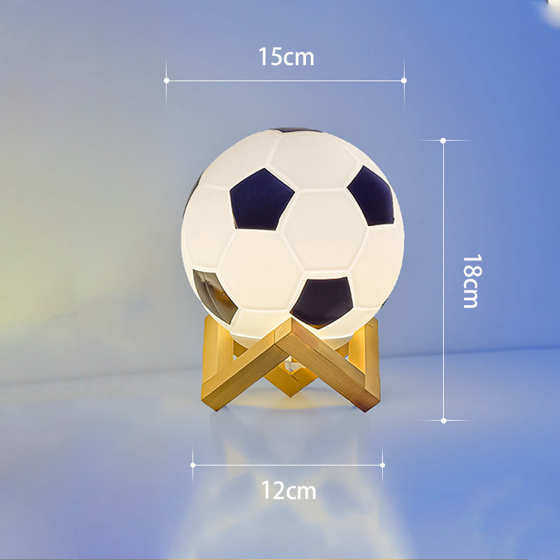 Football LED Glass Night Lamp USB Bedside Light