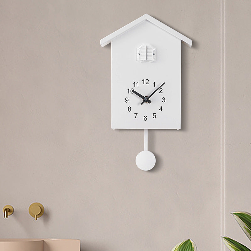 House-Shaped Decorative Wall Clock with Cuckoo Bird Design