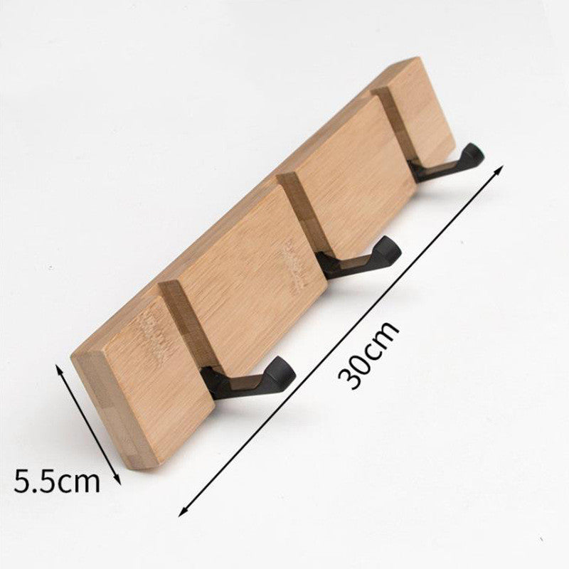 Foldable Wooden Wall Mounted Coat Hook with Stainless Steel Hooks
