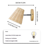 Rattan Wall Lamp Bedside Wall Light with E26/E27 Base