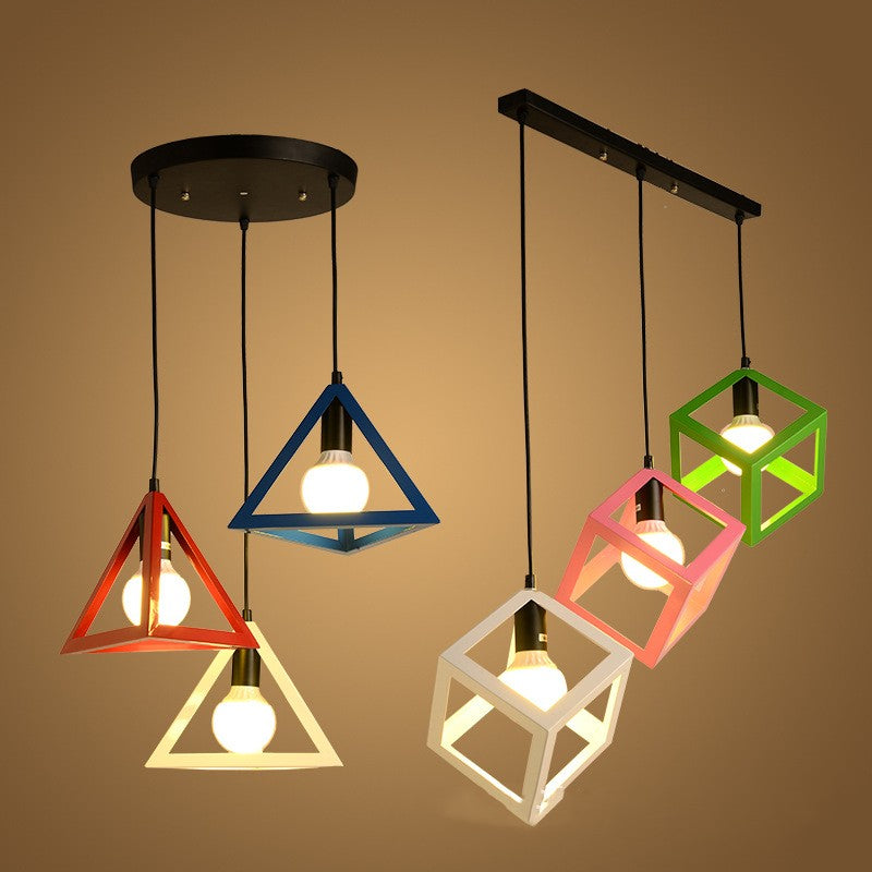 Three-Head Modern Simple Iron LED Pendant Lamp