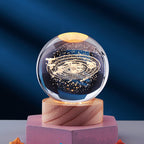 3D Crystal Ball Solar System Night Light with Warm Glow