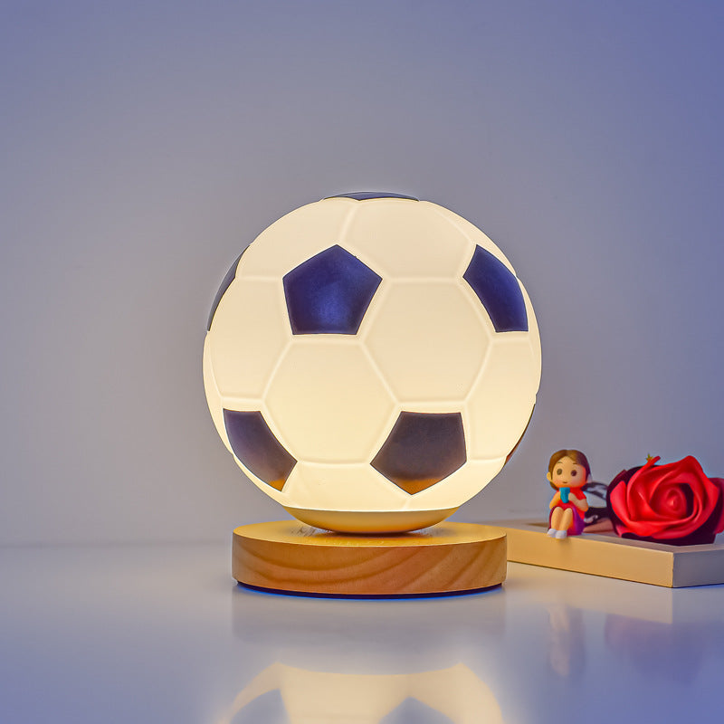 Football LED Glass Night Lamp USB Bedside Light