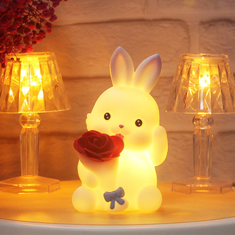 Cute Cartoon Rabbit Bedside Night Lamp for Kids