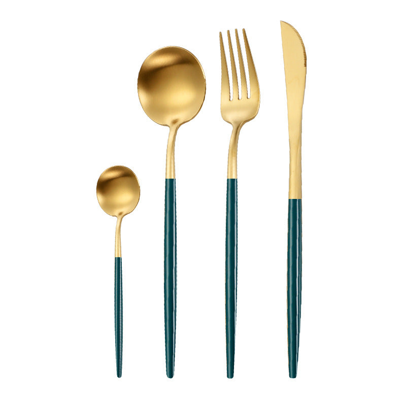 Portuguese Style 304 Stainless Steel Knife Fork Spoon Set