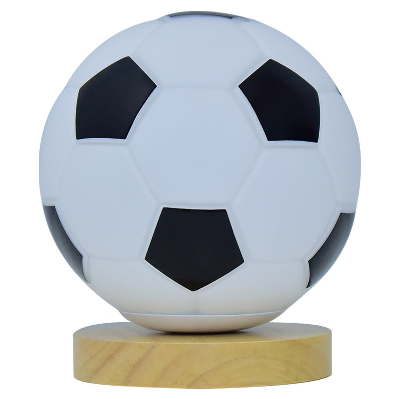 Football LED Glass Night Lamp USB Bedside Light