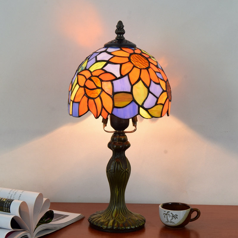 Stained Glass European Retro Bedside Table Lamp