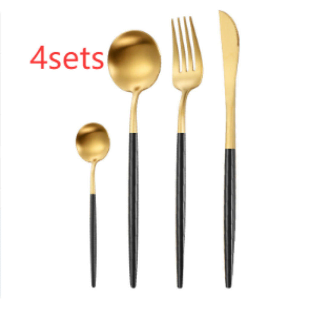 Portuguese Style 304 Stainless Steel Knife Fork Spoon Set