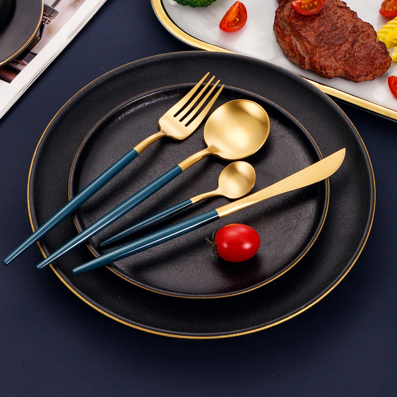 Portuguese Style 304 Stainless Steel Knife Fork Spoon Set