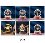 3D Crystal Ball Solar System Night Light with Warm Glow