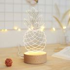 Pineapple Bedside Table Lamp USB Night Light