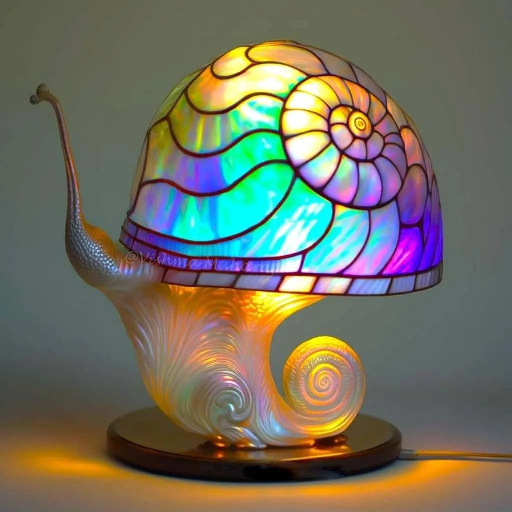 Colored Glass Mushroom Desk Lamp Decorative Table Light