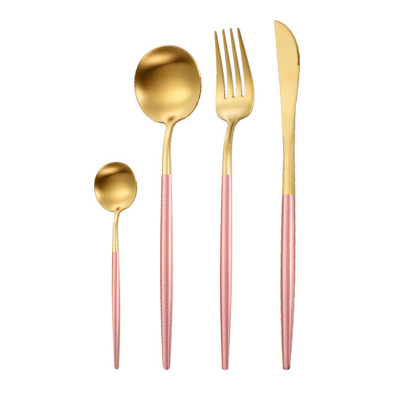 Portuguese Style 304 Stainless Steel Knife Fork Spoon Set