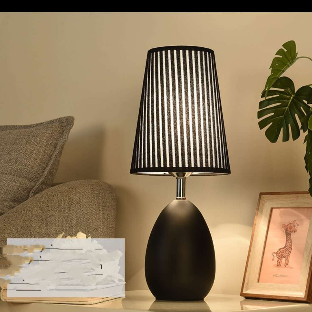 Touch Dimmable Bedside Table Lamp with Linen Shade