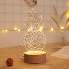 Pineapple Bedside Table Lamp USB Night Light