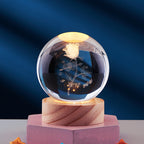 3D Crystal Ball Solar System Night Light with Warm Glow