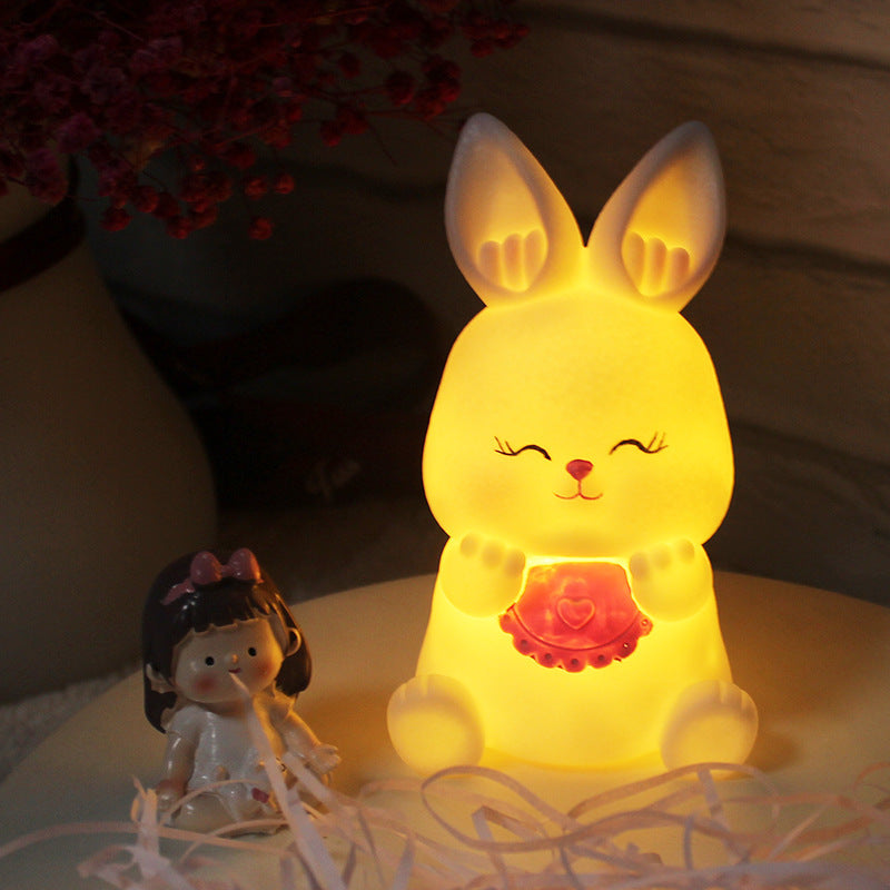 Cute Cartoon Rabbit Bedside Night Lamp for Kids