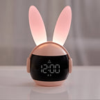 Bunny Night Light Alarm Clock with Rechargeable Battery