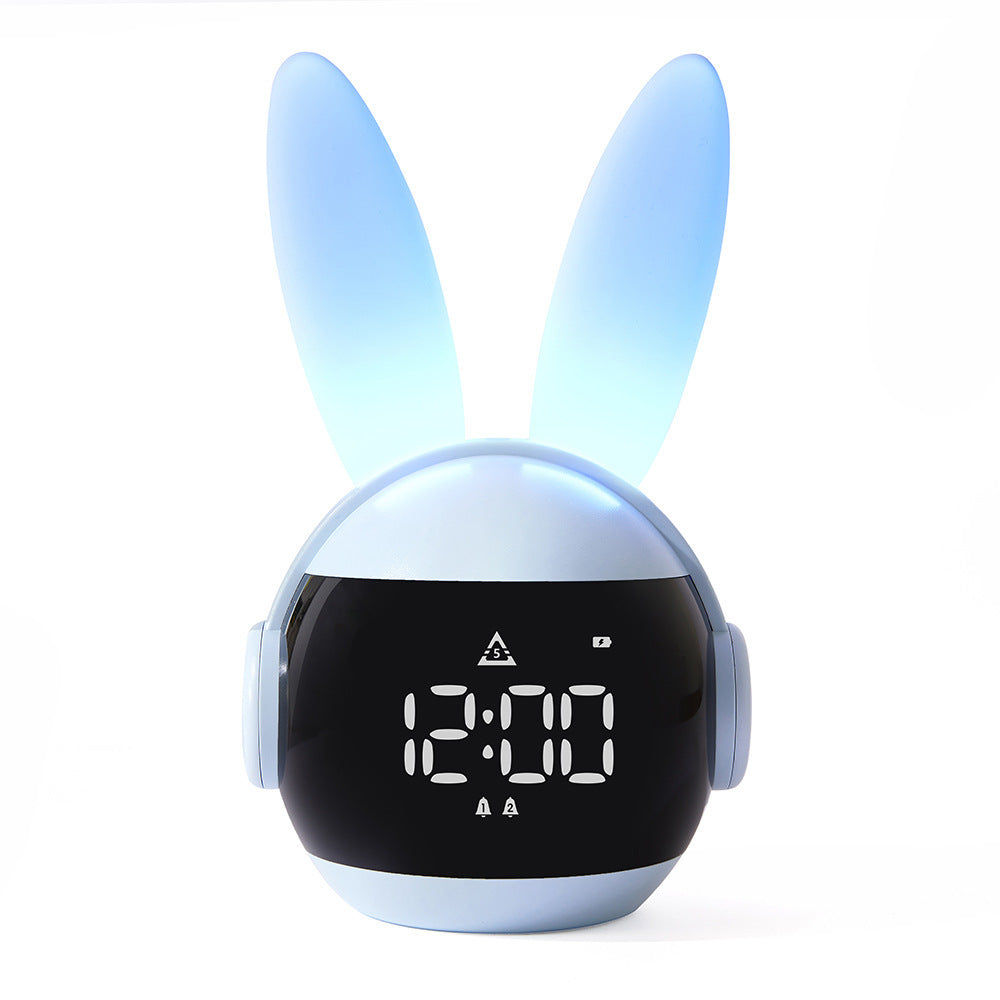 Bunny Night Light Alarm Clock with Rechargeable Battery