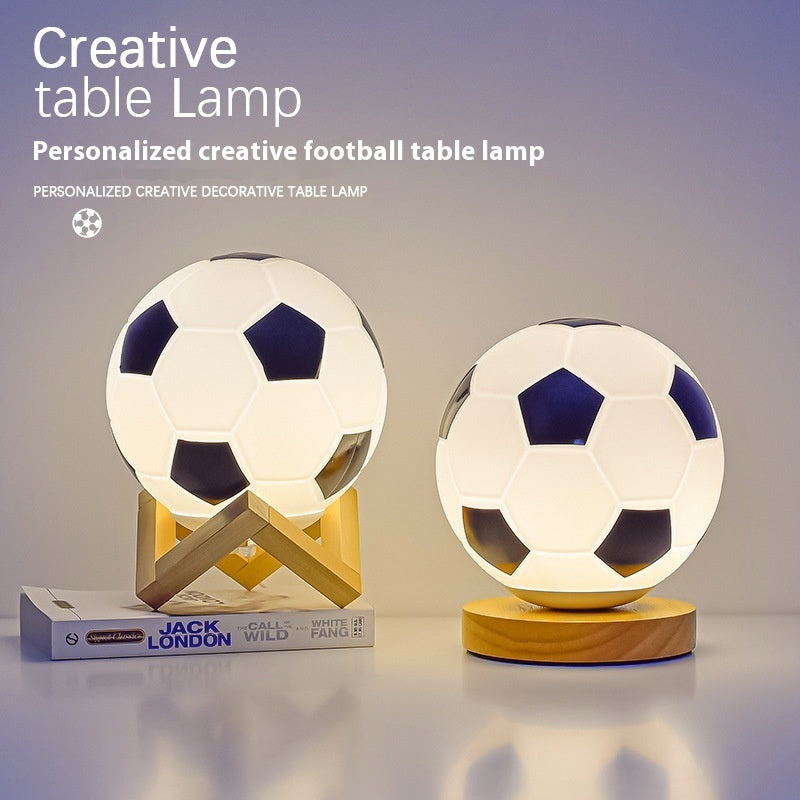 Football LED Glass Night Lamp USB Bedside Light