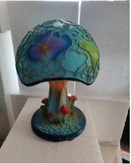 Colored Glass Mushroom Desk Lamp Decorative Table Light