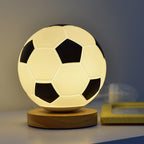 Football LED Glass Night Lamp USB Bedside Light