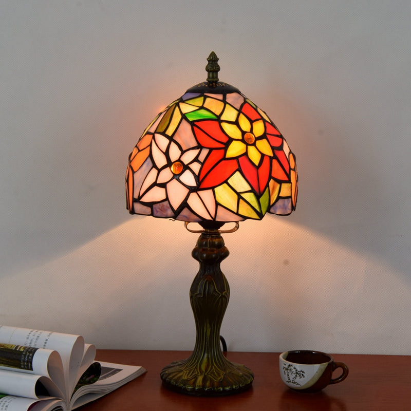 Stained Glass European Retro Bedside Table Lamp