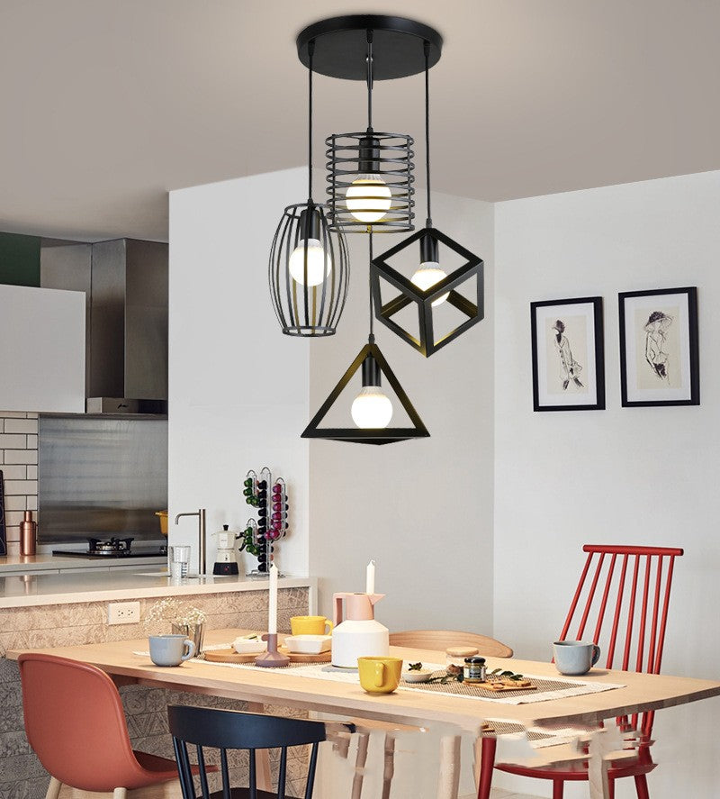 Three-Head Modern Simple Iron LED Pendant Lamp