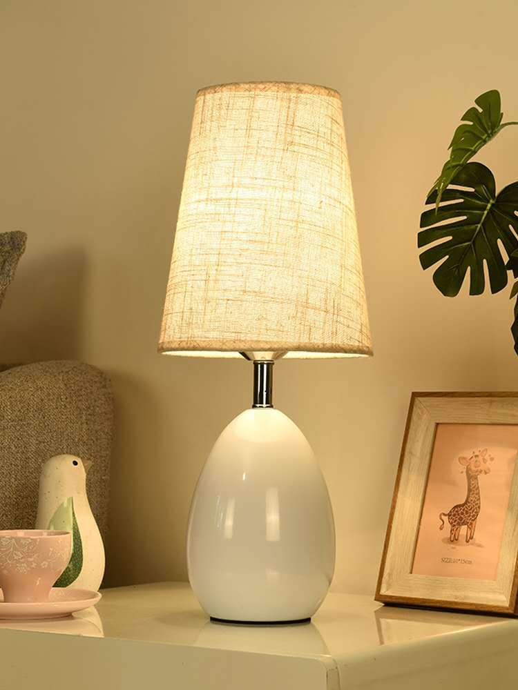 Touch Dimmable Bedside Table Lamp with Linen Shade