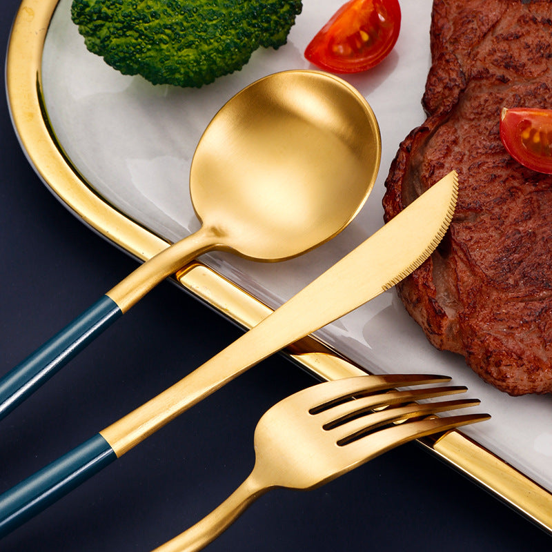 Portuguese Style 304 Stainless Steel Knife Fork Spoon Set