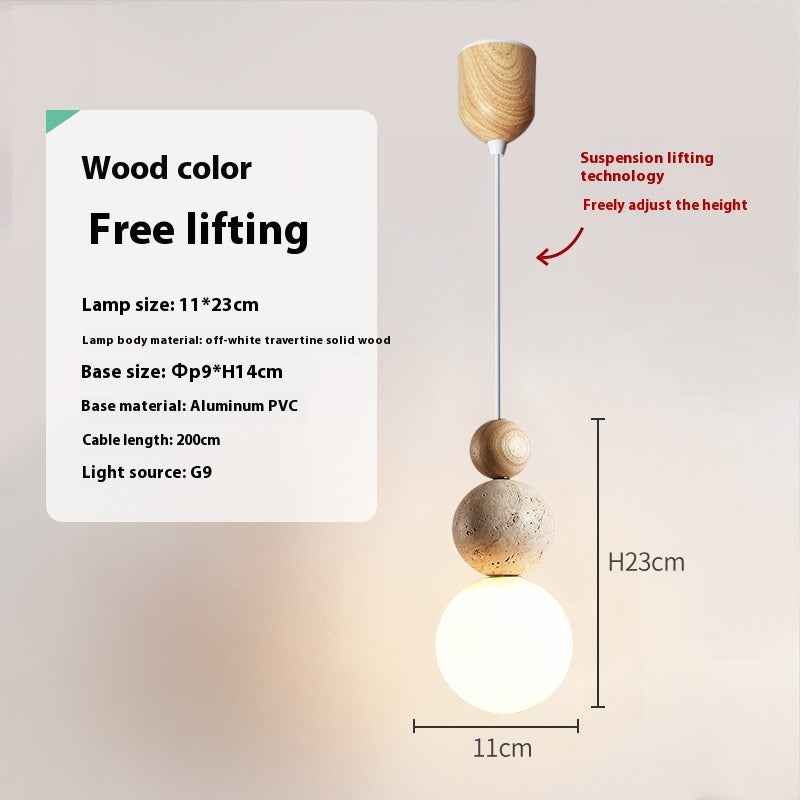 American Bauhaus Wooden Pendant Light for Hallway & Restaurant