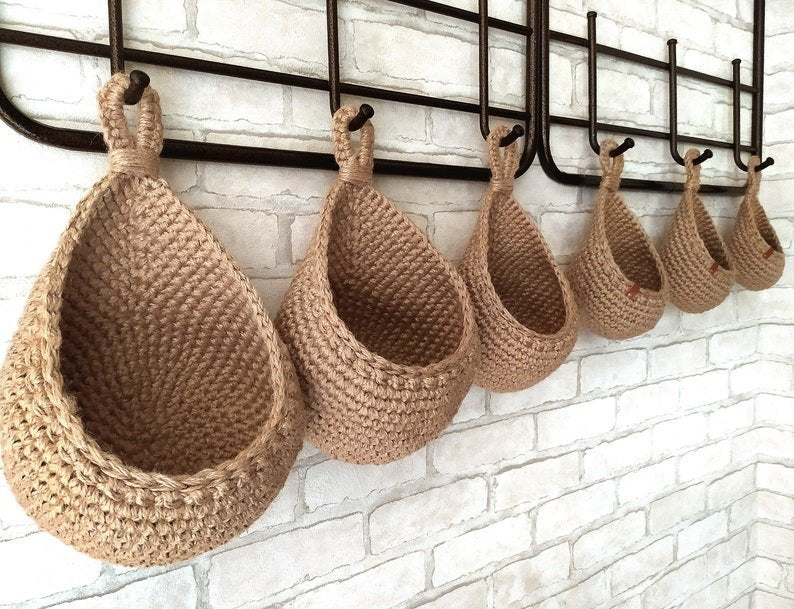 Wall Hanging Wicker Fruit and Vegetable Basket