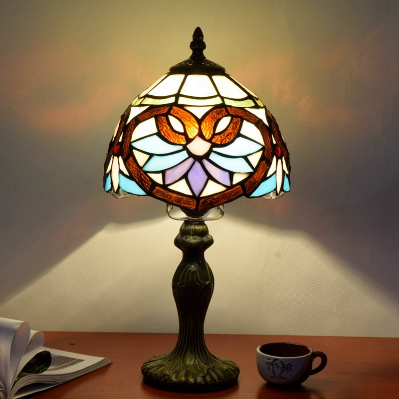 Stained Glass European Retro Bedside Table Lamp